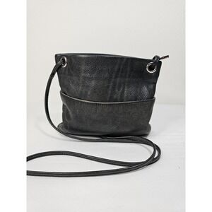 Vintage MARGOT Black Leather Crossbody Bag - EUC -